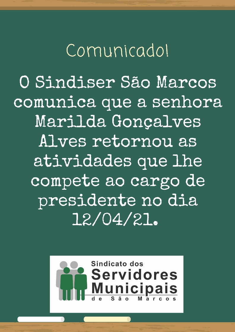 Marilda Gonçalves Alves retorna a presidência do Sindiser São Marcos.